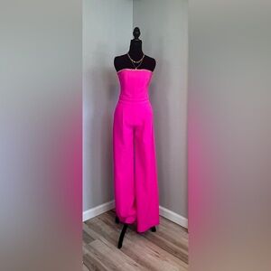 Generation Love Pink Strapless Jumpsuit with Wide-Leg Design